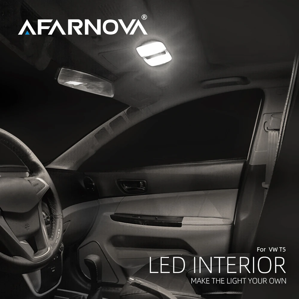 Afarnova светодиодная интерьерная с Canbus осветительный набор для VW T5 Карта Купол
