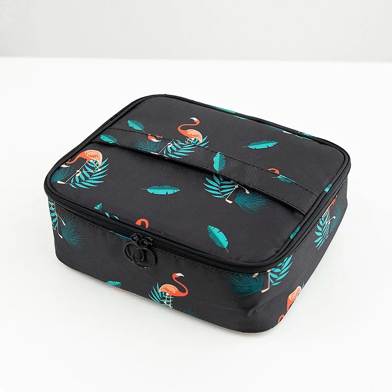 B Black flamingo PLEEGA,, модная женская косметичка для путешествий, косметичка, косметичка, сумки для хранения, большая вместительность, женская косметичка - Цвет: B Black flamingo