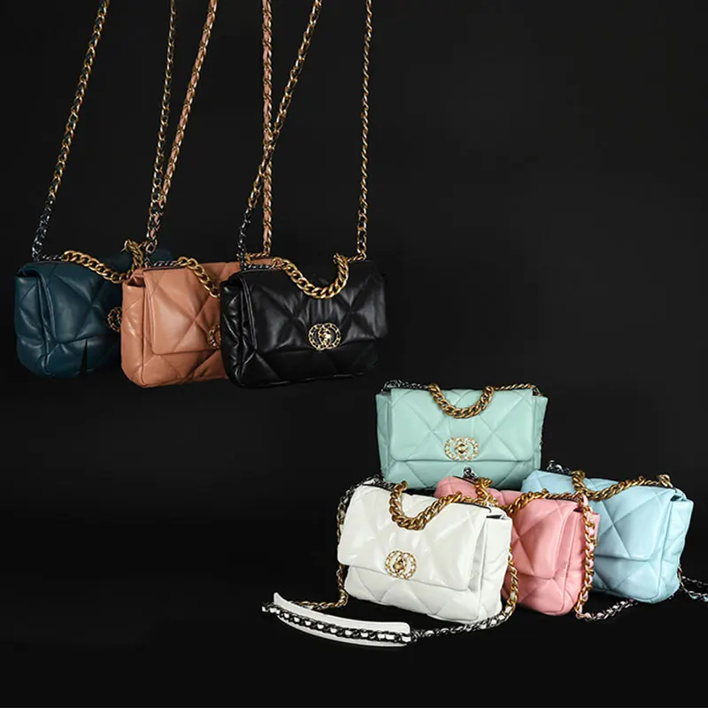 

2021 new leather lambskin fashion classic luxury one-shoulder diagonal handbag large-capacity diamond chain bag