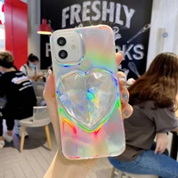 luxury cute simple 3d diamond love design phone cover for iphone 11 12 mini pro max 7 8p se xs xr girl clear phone soft cases