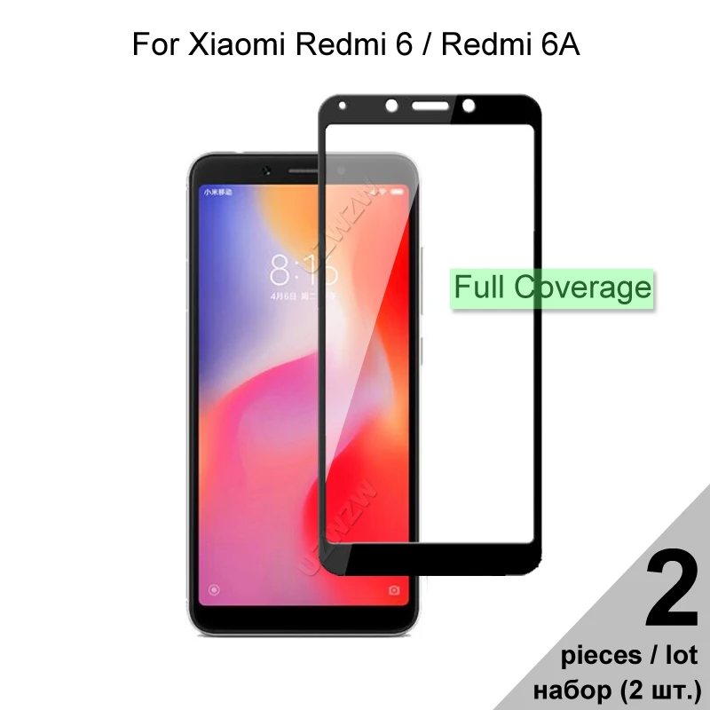 Защитное стекло для Xiaomi Redmi 6A / 6 полное покрытие закаленное | Мобильные телефоны и