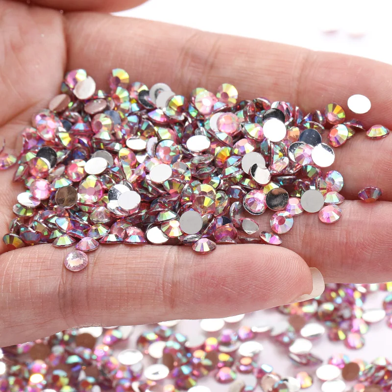 10000 темно-розовые стразы из смолы с плоской задней стороной драгоценные камни 3 4 5