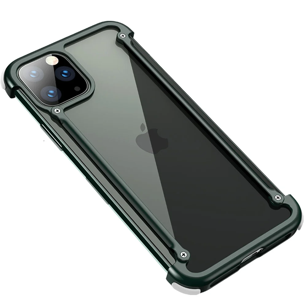 Green Роскошный металлический чехол с подушкой безопасности для IPhone 11 11 pro, чехол для Iphone 11 pro max, персональный металлический чехол-бампер - Цвет: Green