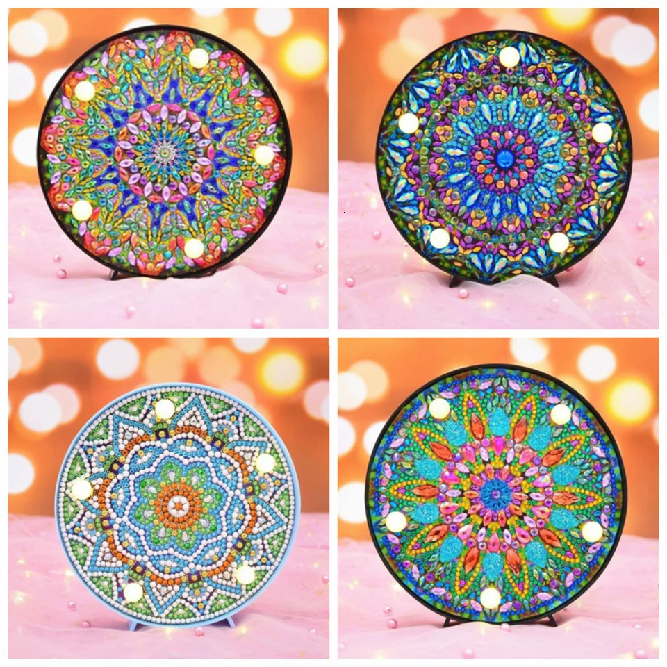 AZQSD алмазов картина с LED светильник декорации мозаичная выполненная в технике