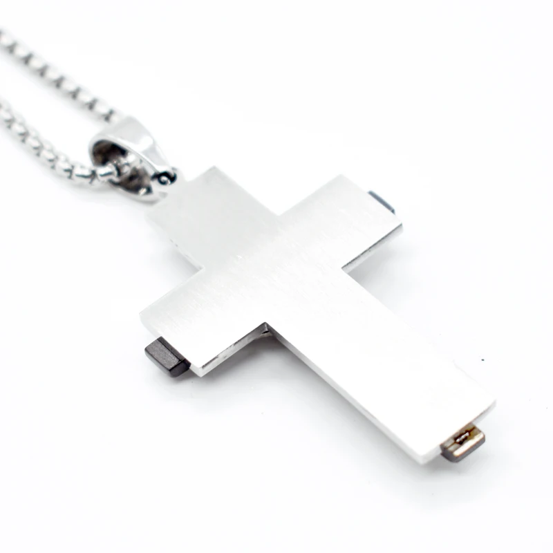 AMUMIU Jesus Crucifix черное ожерелье подвеска из нержавеющей стали крест кулон хип хоп