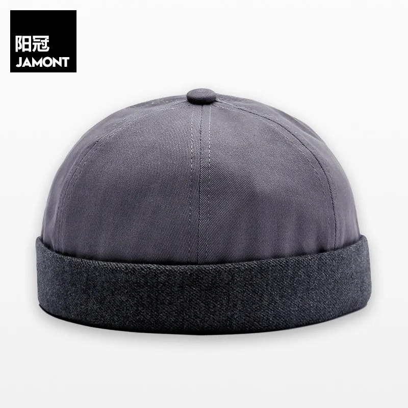 grat Мужская Осенняя хлопковая кепка Skullies в стиле ретро, уникальная уличная шапка Docker, многоцелевая шапка Miki Beanie - Цвет: grat