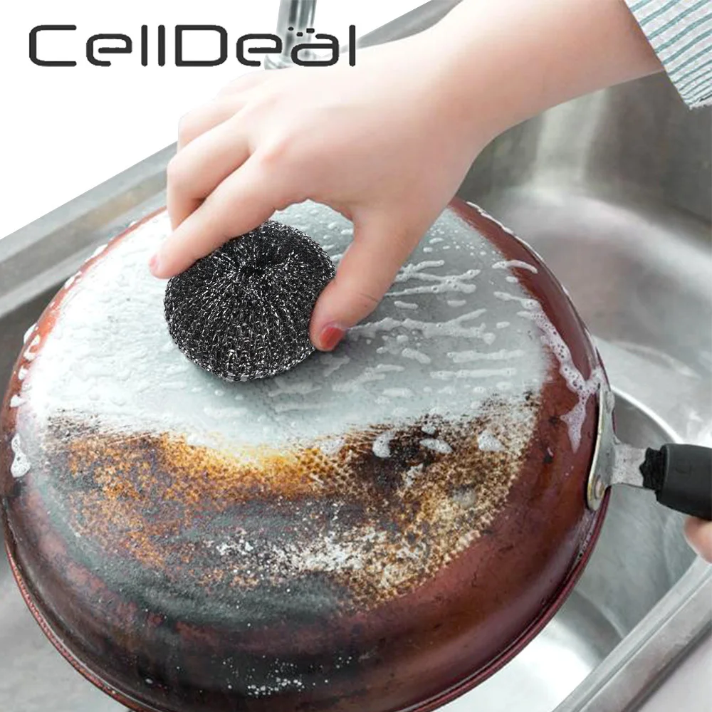 Очиститель для кухни от ржавчины, горшков и сковород Cleaning Scrubber Steel Remover Scraper Pressing Brush Soap Scrub Utensil on.