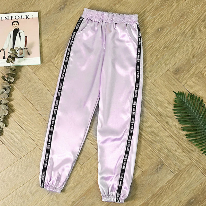 Брюки-карандаш женские спортивные с полосками по бокам размера плюс XL | Женская