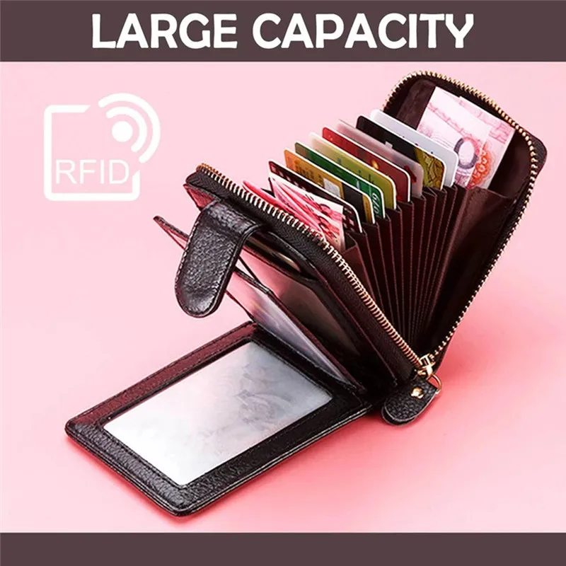Натуральная кожа RFID блокирующий кошелек из воловьей кожи кредитный держатель