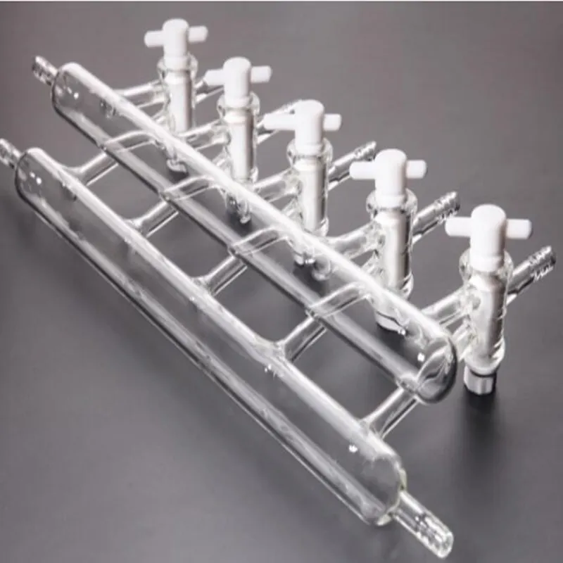 

Double row vacuum gas distributor 5-SECTION door PTFE piston glass piston