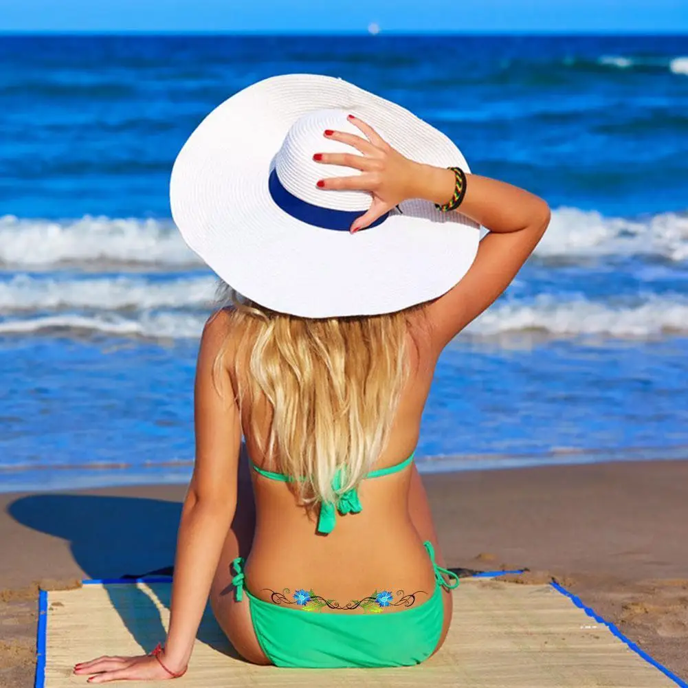 

1pc Sexy Belt Tattoo Stickers Flower Temporary Tattoo Sticker Waterproof Sexy Fake Tattoo Sticker Waist Body Tattoo R2a9