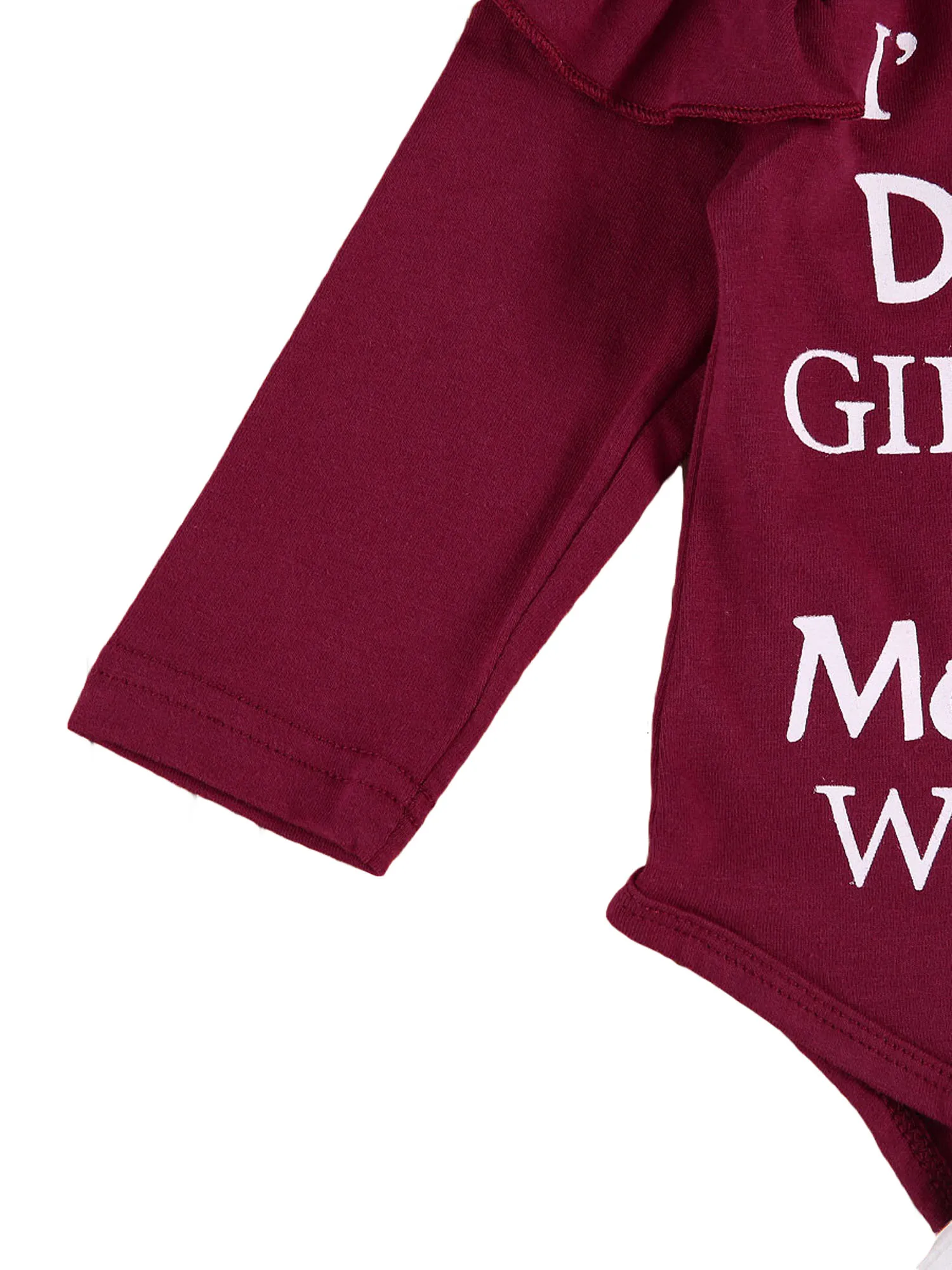 

2020 Newborn Toddler Girls Long Sleeve Letter Printed Romper Top + Bowknot Long Pant + Bow Headband 0-24M