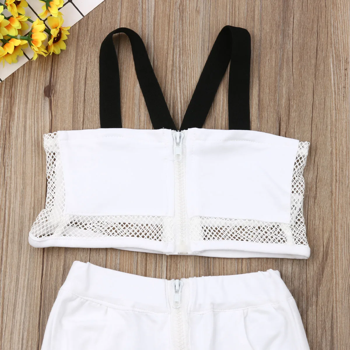 2019 детская одежда для новорожденных девочек белый сетчатый топ на бретельках без