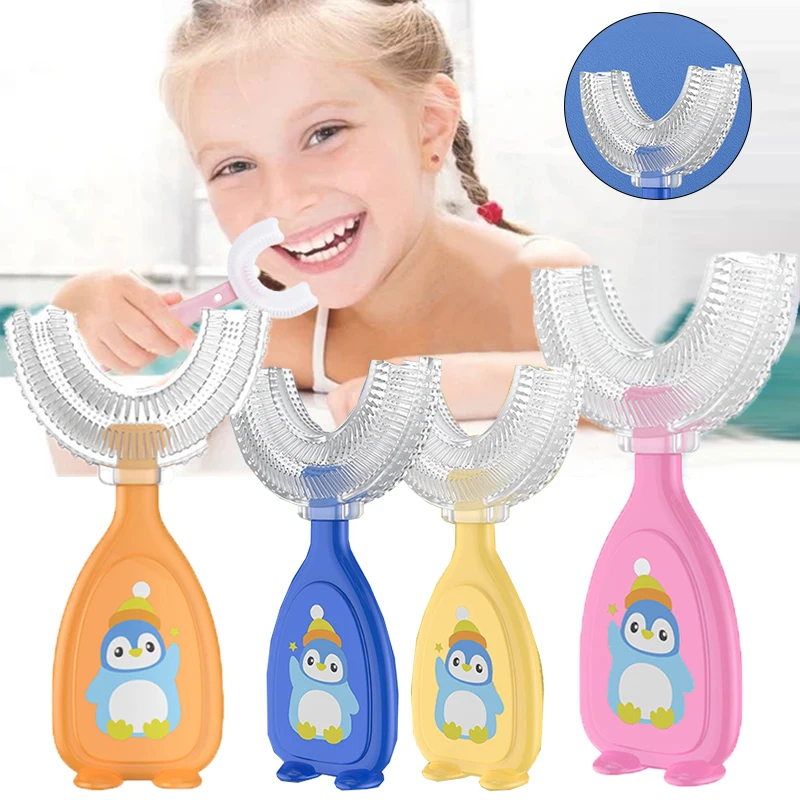 

U-shape Kids Toothbrush Children's Toothbrush Silicone Cleaning Toothbrush Healthy 360° Cleaning Oral Care Health Beauty Soft
