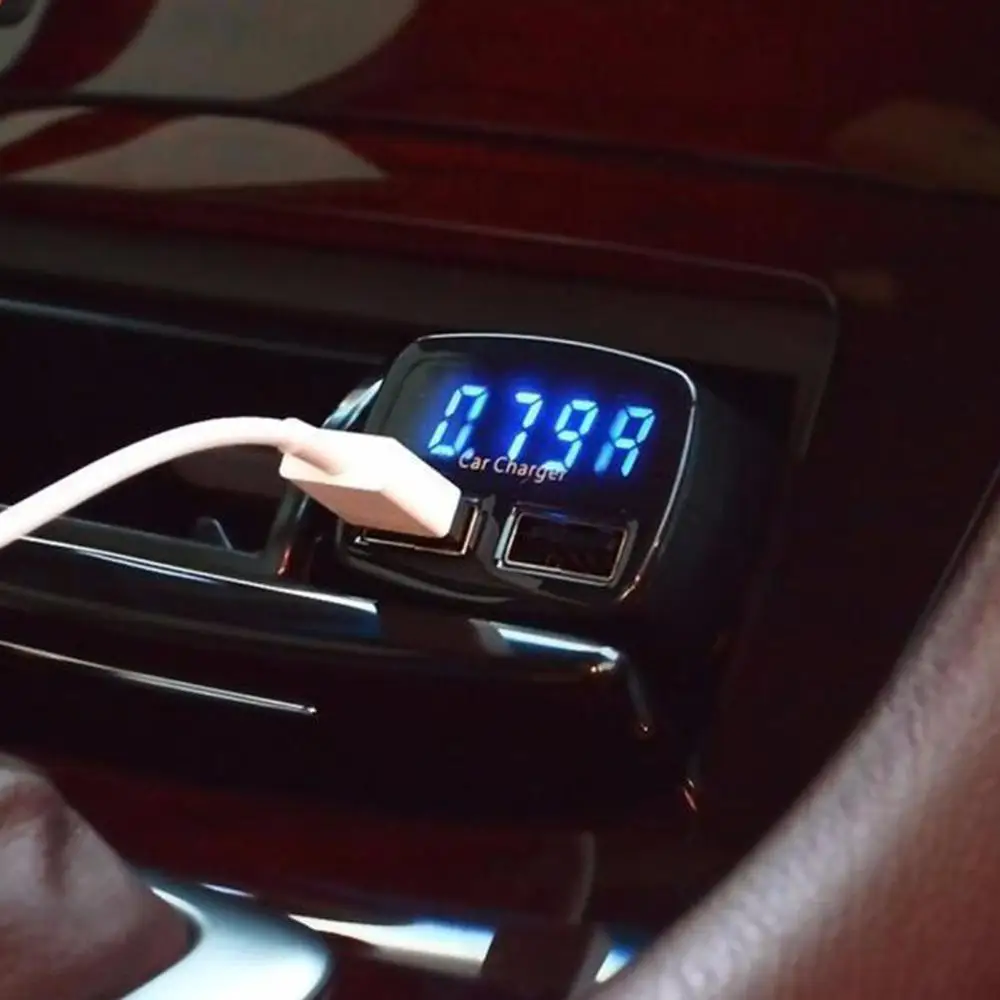 2019 NEW Dual USB Car Charger 5V 3.1A Universal 4 in 1 with Voltage/temperature/Current Meter Tester Adapter Digital LED Display |