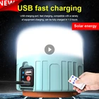 Туристический светильник на солнечной батарее, суперъярсветильник светодиодный фонарь для поиска, с зарядкой через USB, светильник портативный ночник, аварийная уличная лампа
