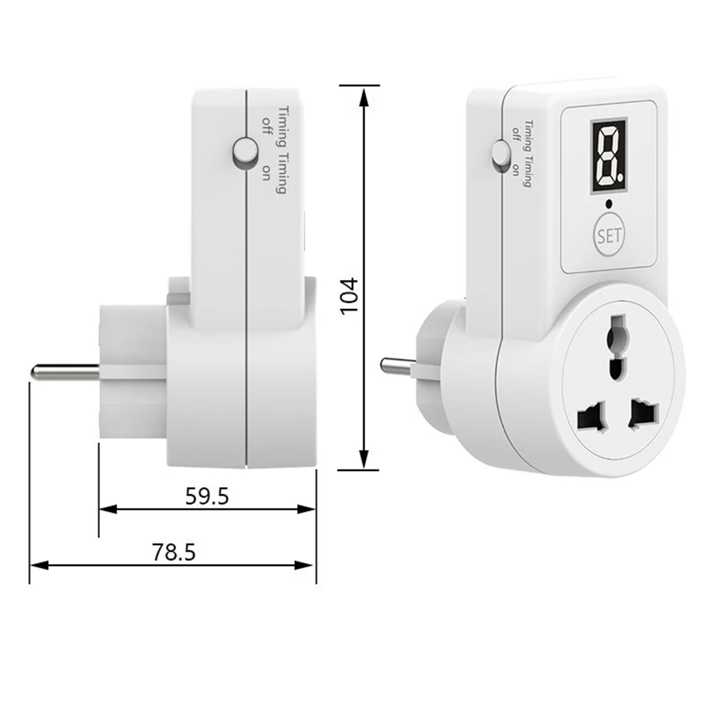 10A Digital Countdown Timer Switch Universal Socket Plug-In Time Control Phone Battery Electric Car Charge | Электроника