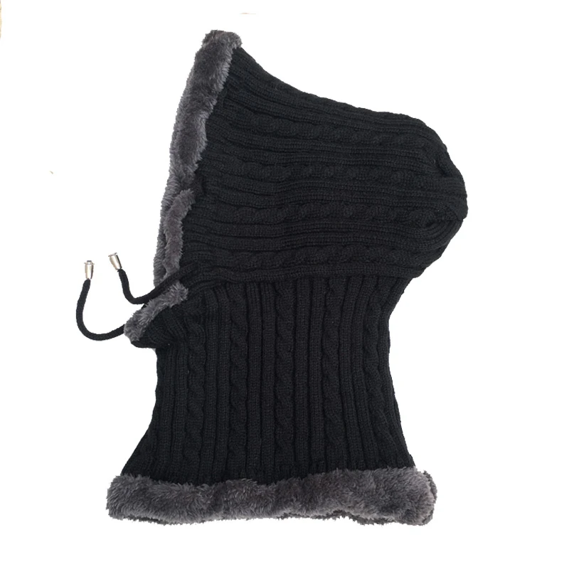 Бархатный теплый шарф с капюшоном флисовая шапка для мужчин и женщин зимняя