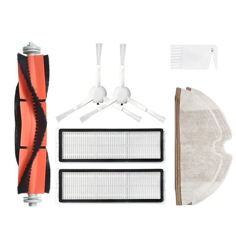 

8 шт. набор запасных частей для Xiaomi Mijia 1C робот аксессуары боковой ролик HEPA фильтр основная щетка Швабра