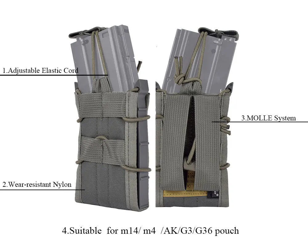 EMRSONGEAR 12 шт. один винтовочный подсумок для M4 M14 AK G3 Военная армейская охотничья утилита Мультикам Molle подсумок EM6345