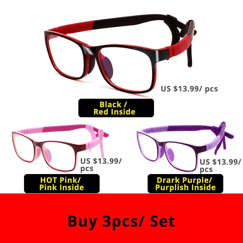 3RedPinkPurple VANLOOK, прозрачные детские компьютерные очки для детей, анти-голубые очки, оправа для очков, Oculos De Grau, модные силиконовые очки - Цвет оправы: 3RedPinkPurple