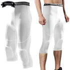 Для Мужчин's баскетбольная подкладка рукава три четверти, колготы, штаны с наколенниками для Для мужчин 34 Капри Спортивные Компрессионные колготки леггинсы Пояс обучения