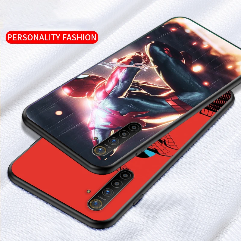 Марвел Мстители паук Man Super Hero для OPPO K9 F19 F5 Reno 6 6Z 5 5Z 5K 2F 2Z 2 Z A Pro Plus 5G черный мягкий