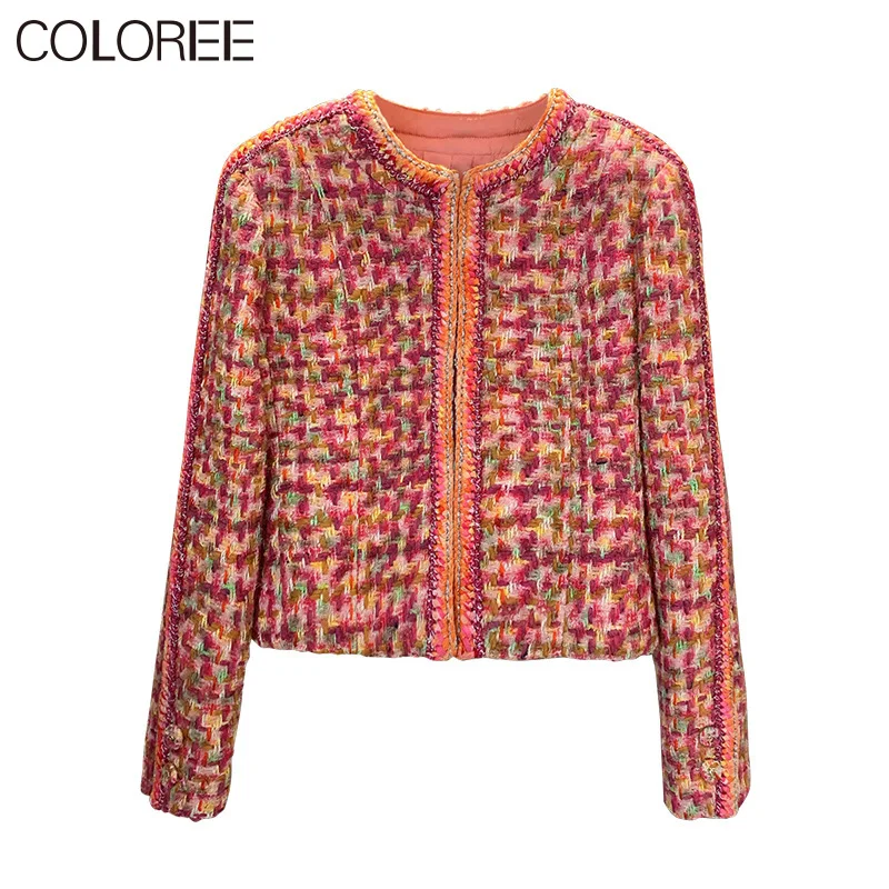 Женское Короткое шерстяное пальто с круглым вырезом Повседневная зимняя куртка