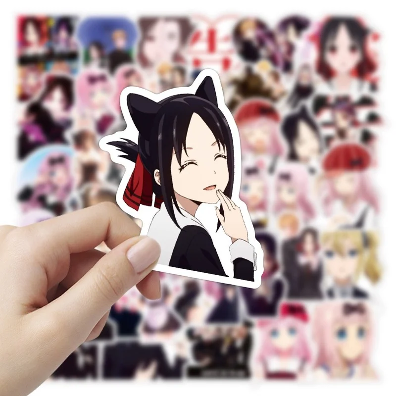 Pegatinas de Anime Love Is War Chika Fujiwara para chica, calcoman&iacute;as para manualidades, papeler&iacute;a, port&aacute;til, tel&eacute;fono, maleta para guitarra, Linda pegatina Kaguya Sama, 10/50 Uds.-2