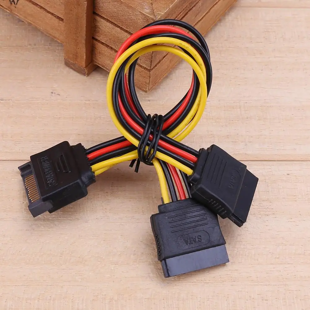 

SATA Power Y Splitter 15Pin Male SATA Port to 2 Female 15Pin SATA Splitter Power Cable Extender Power Adapter Cable