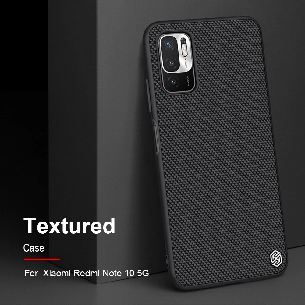 

Case For Redmi Note 10 5G NILLKIN Textured Nylon Fiber Soft TPU Hard PC Panel Back Cover Phone Cases For Xiaomi Redmi Note 10 5G