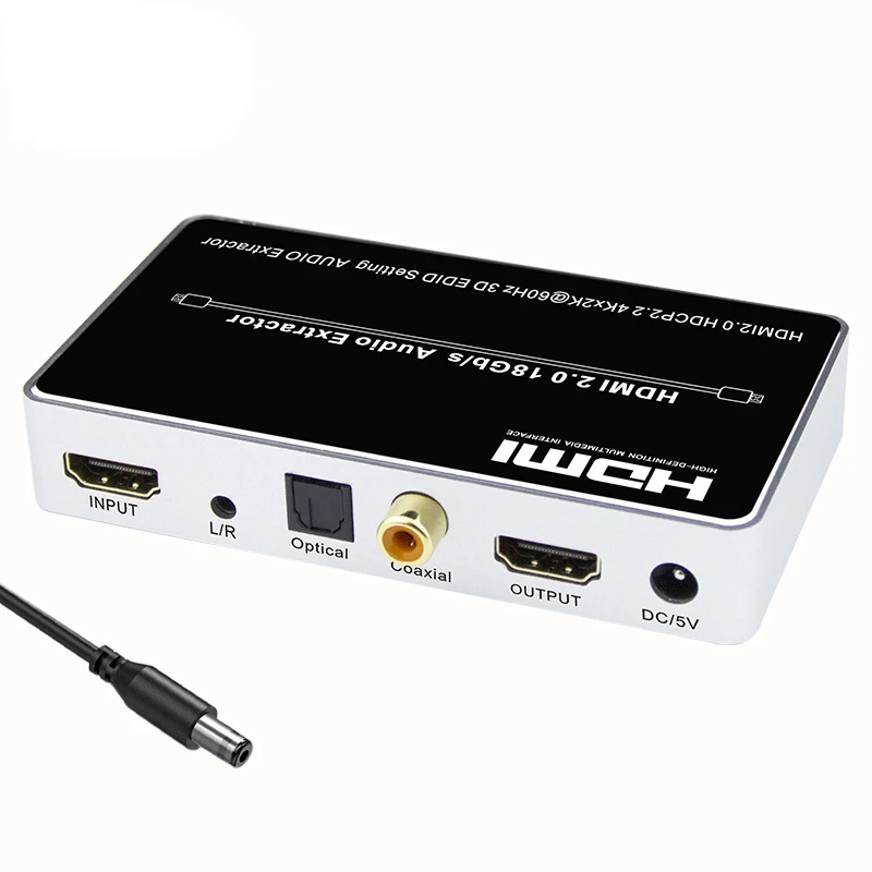 Аудио экстрактор HDMI 2 0 каналов 4K 60 Гц HDMI-совместимый переключатель аудио сплиттер