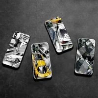 cartoon initial d jdm drift phone case tempered glass for iphone 13 12 mini 11 pro xr xs max 8 x 7 plus se 2020 cover