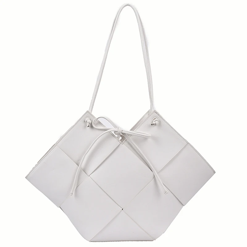 

Tote 2021 New Weave Casual Large bag High quality PU Leather Women's Designer Handbag High capacity Shoulder Bags Underarm bag