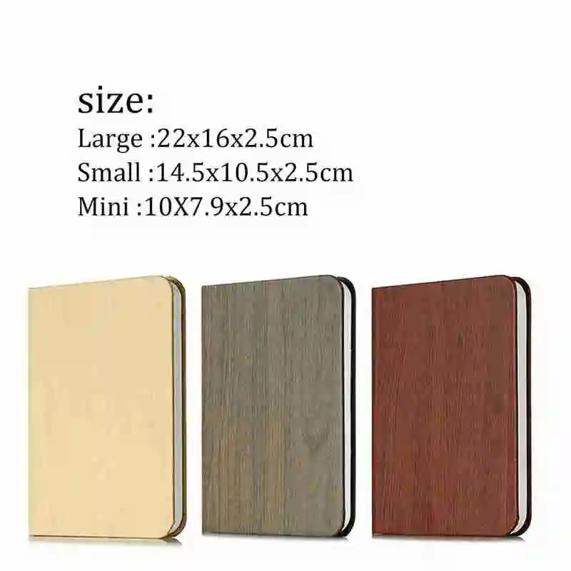 

New Pu Wood Grain Book Light Creative Gift Flip Page Folding Rechargeable Led Book Light Custom Wooden Book Lamp Night Light