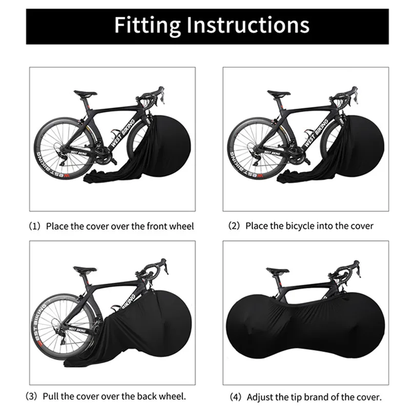 

CKAHSBI MTB Road Bike Protector Wheels Cover Dust-Proof Polyester Fiber Spandex Indoor Protective Gear Storage Bag Accessories