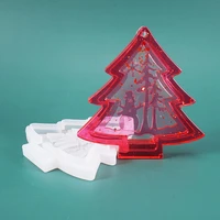 christmas tree resin mold 2022 new years decor tray pendant transparent silicone molds for epoxy resin christmas crafts 3d