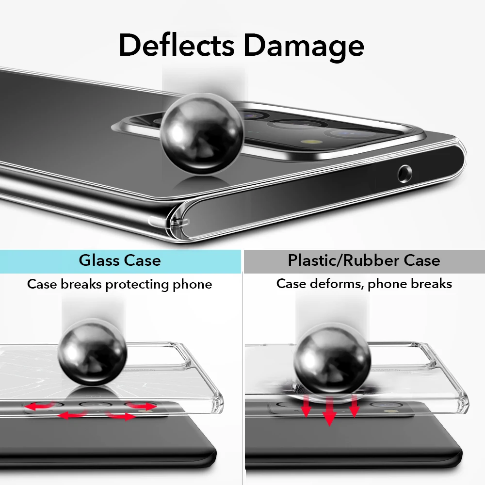 Чехол ESR для Note 20 Ultra Samsung 10 Plus чехол из закаленного стекла Galaxy прозрачный защитный