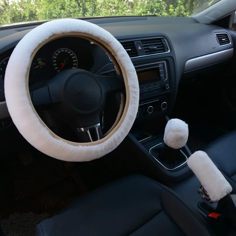 Универсальный руль Плюшевые Чехлы рулевого колеса автомобиля зимнее пальто с