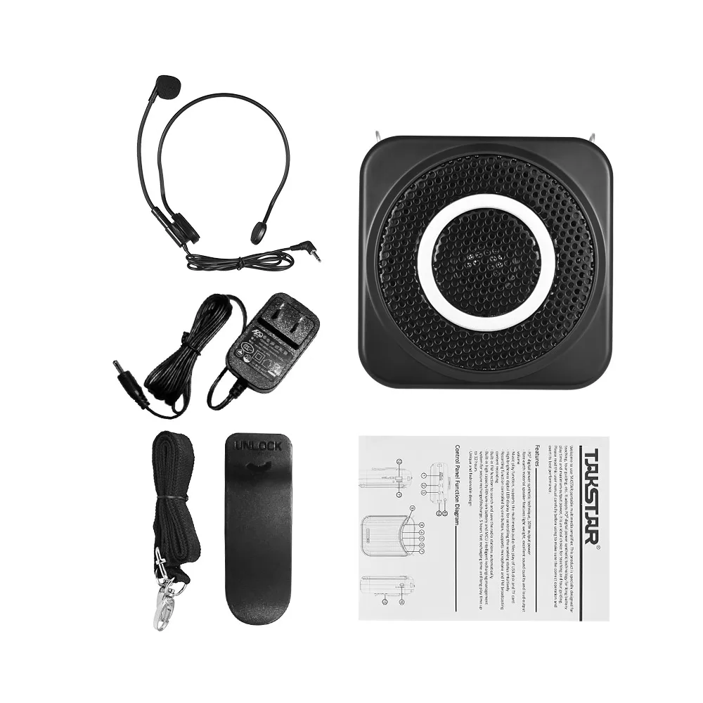 

TAKSTAR E160 Digital Portable Voice Amplifier Wired Fashionable waist hanging loudspeaker with head type microphone