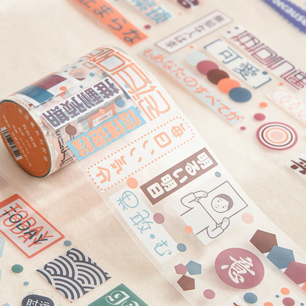 

60mm*3m Japanese Life Series PVC Tape Kawaii Decoration Material Masking Tape Journal Text Scrapbook Supplies Accessories