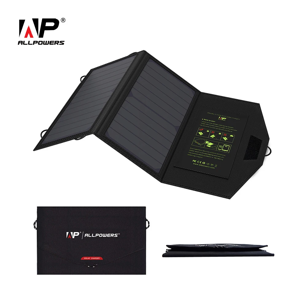 Allpowers переносных 5v16w двойного вывода из складные 5V солнечную панель зарядное