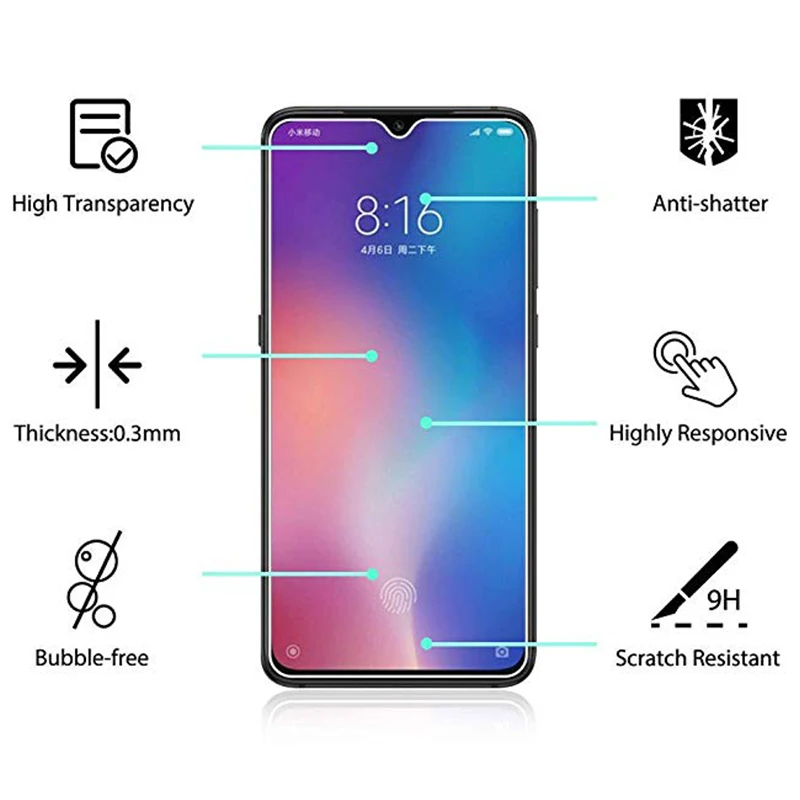 С уровнем твердости 9H HDTempered пленка для Pocophone F1 Защитное стекло телефона Xiaomi mi 6 2 3 4