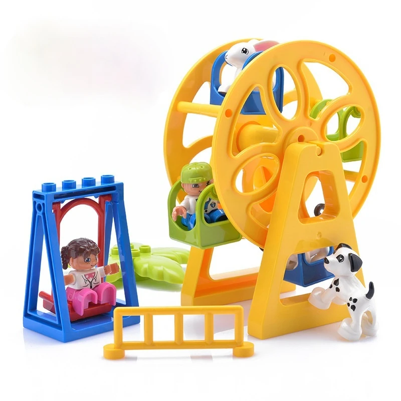 Блоки аксессуар Запчасти забор раздвижные Лестничные Качели Окна фигурки цветок