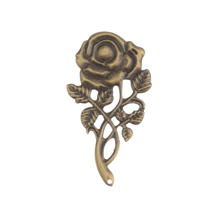 Free shipping 5Pcs Antique Bronze/Gold/Silver Filigree Rose Flower Connectors Embellishment Gift Decoration DIY 7.7x4.2cm | Дом и сад