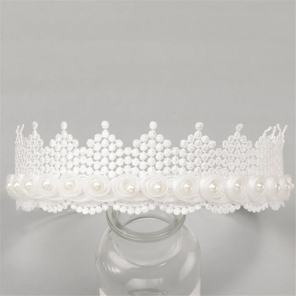 Balleenshiny Children's Diamond Lace Crown Hairband Hollow Stretch Baby Headband Accessories Newborn Photography Props Gift | Мать и
