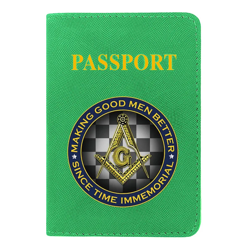 

Personality Passport Cover Fashion Masonic Logo Travel ID Credit Card Holder Pocket Wallet Bags