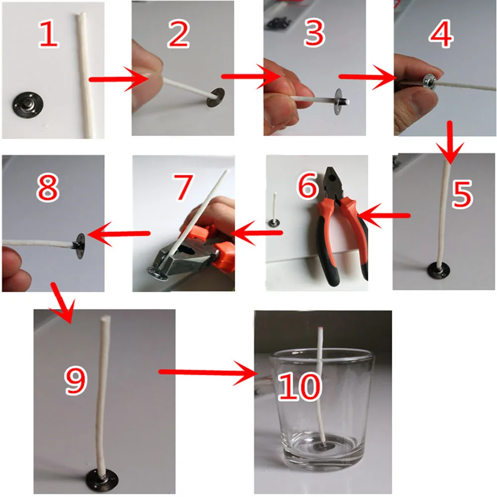 

100/200Pcs Candle Wick Metal Sustainer Wick Tabs Silver For Candle Making Gift