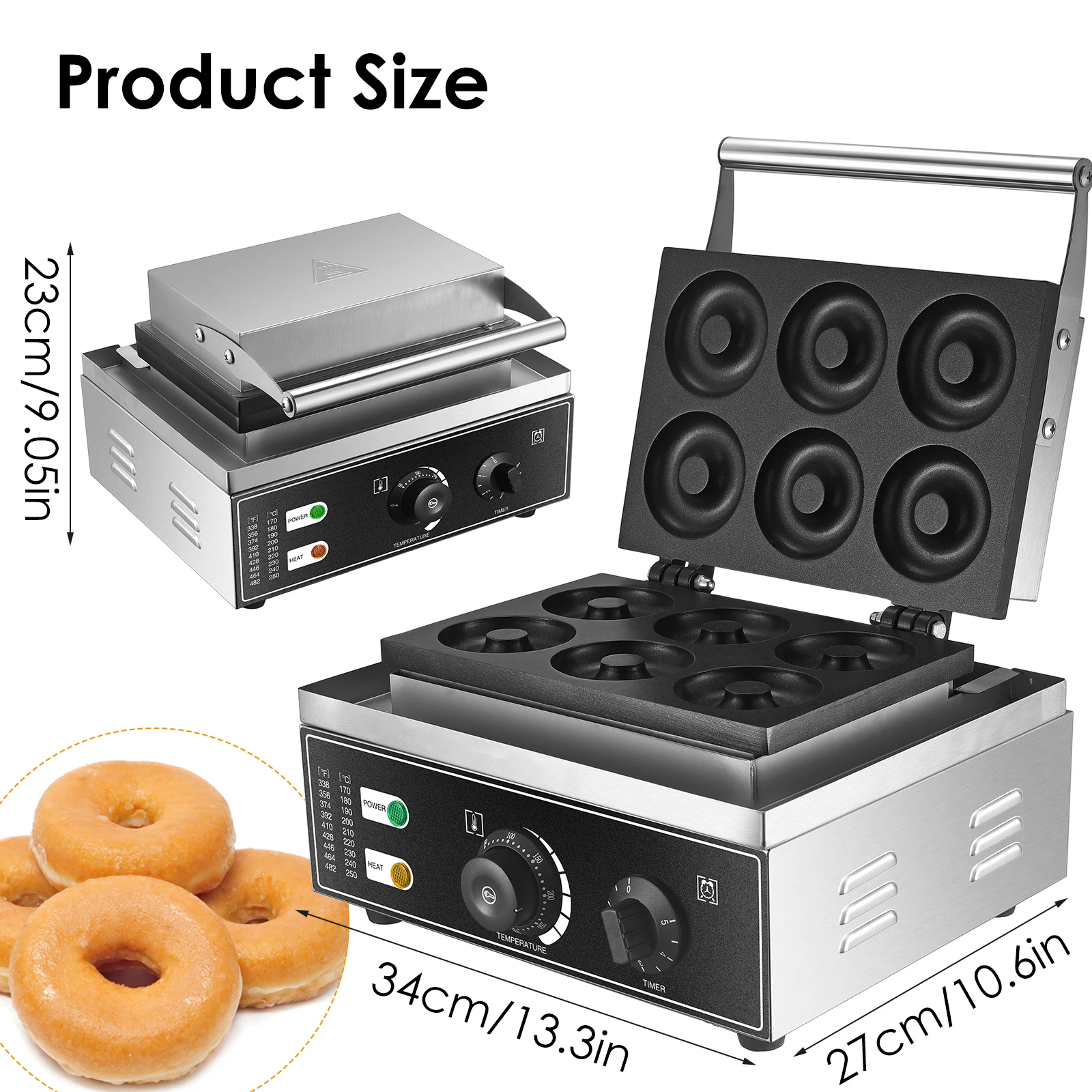 

1550W Donut Plate Household Kitchen Egg Tart Plates Cake Oven Breakfast Bubble Waffle Donuts Non-Stick Coated Plate
