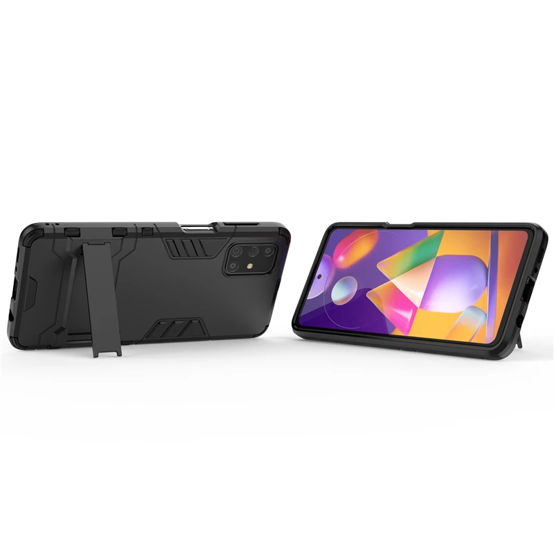 

For Cover Samsung Galaxy M31S Case Hybrid Stand Silicone Armor Phone Case For Samsung M31S M21 M11 A21S Cover For Samsung M31S